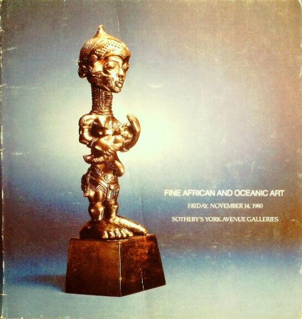 First  cover of 'FINE AFRICAN AND OCEANIC ART. SALE NUMBER 4471Y, PUBLIC AUCTION NOVEMBER 14, 1980 AT 2 P.M.'