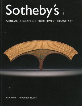 First  cover of 'AFRICAN, OCEANIC AND NORTHWEST COAST ART. NOVEMBER 16, 2001.'