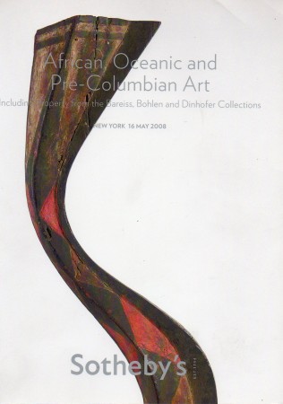 First  cover of 'AFRICAN, OCEANIC AND PRE-COLUMBIAN ART. FRIDAY 16 MAY, 2008. INCLUDING PROPERTY FROM THE BAREISS, BOHLEN AND DINHOFER COLLECTIONS.'