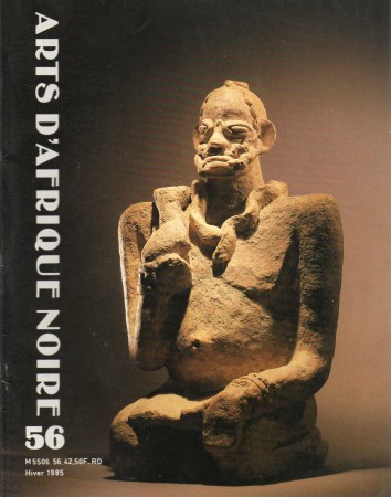 First  cover of 'ARTS D'AFRIQUE NOIRE. NO. 56 HIVER (1985). [Magazine]. Text: French.'