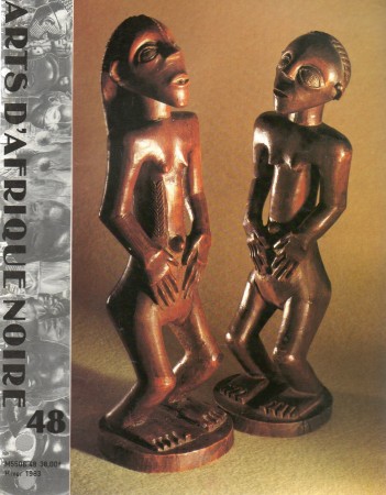 First  cover of 'ARTS D'AFRIQUE NOIRE. NO. 48 HIVER (1983). [Magazine]. Text: French.'