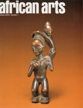 First  cover of 'AFRICAN ARTS. VOLUME XXXVI  NUMBER 1 SPRING 2003. Memorial to Roy Sieber, Part 1. [Magazine].'