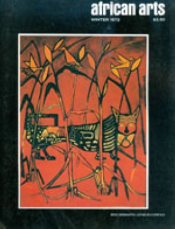 First  cover of 'AFRICAN ARTS. WINTER 1972. VOLUME V, NUMBER 2. [MAGAZINE].'