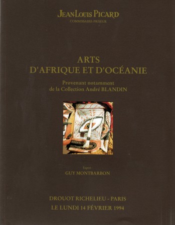 First  cover of 'ARTS D'AFRIQUE ET OCÉANIE. PROVENANT NOTAMMENT DE LA COLLECTION ANDRÉ BLANDIN.'