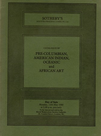 First  cover of 'PRE-COLUMBIAN, AMERICAN INDIAN, OCEANIC AND AFRICAN ART.'