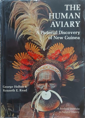 First  cover of 'THE HUMAN AVIARY. A PICTORIAL DISCOVERY OF NEW GUINEA.'