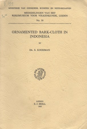First  cover of 'ORNAMENTED BARK-CLOTH IN INDONESIA.'