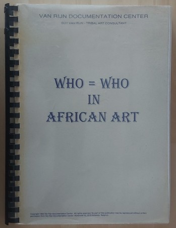 First  cover of 'WHO IS WHO IN AFRICAN ART.'