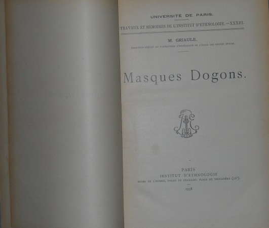 First  cover of 'MASQUES DOGON.'